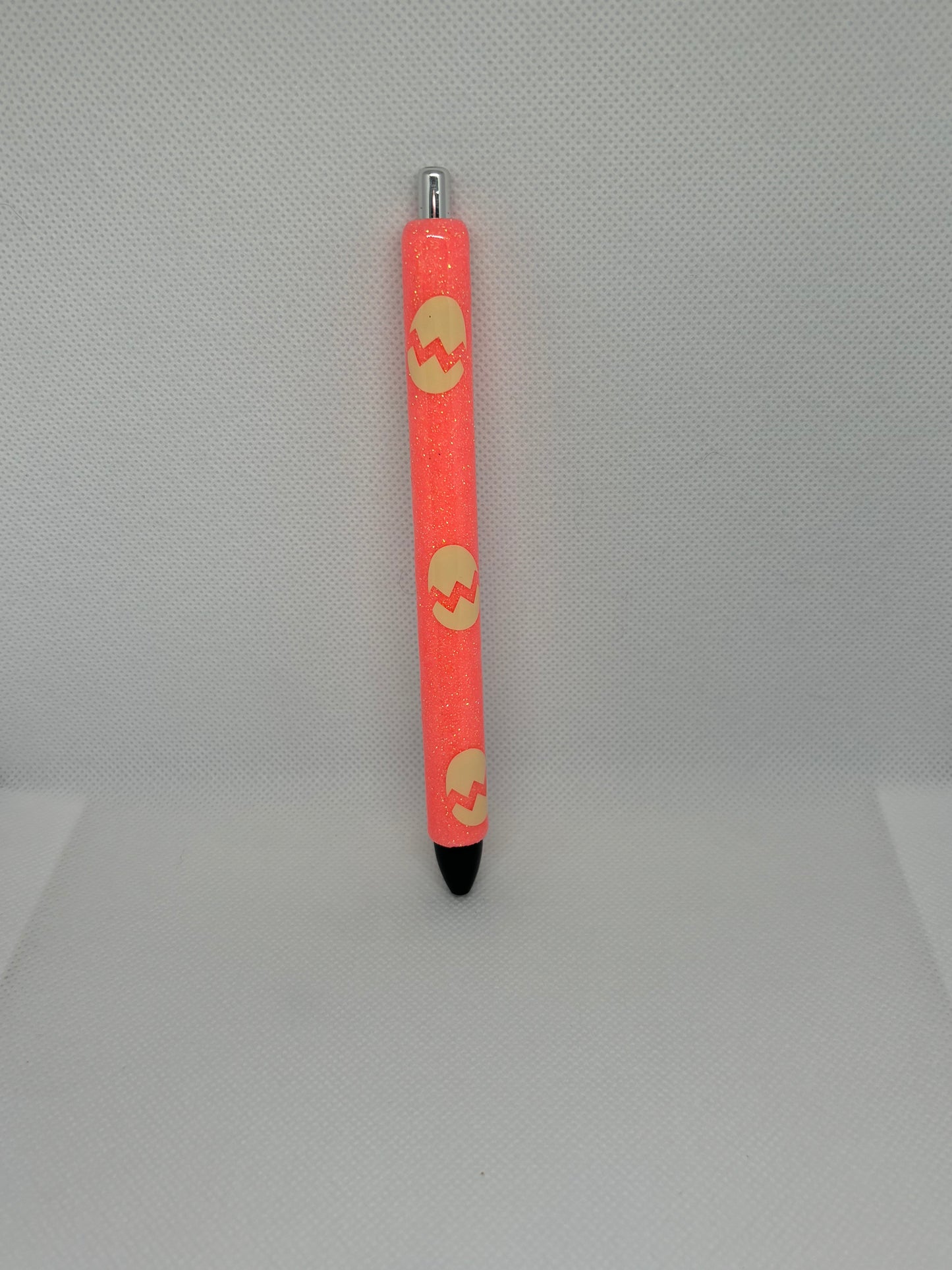 Coral and tan Easter pen