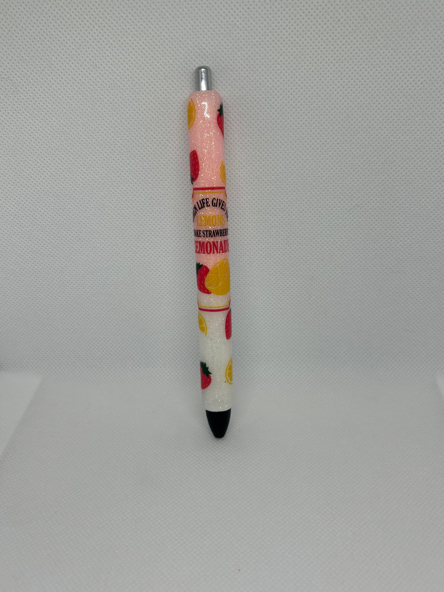 Baby pink and white lemonade pen