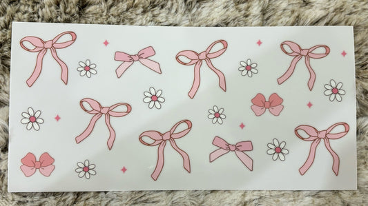 Bows and daisys 16oz decal