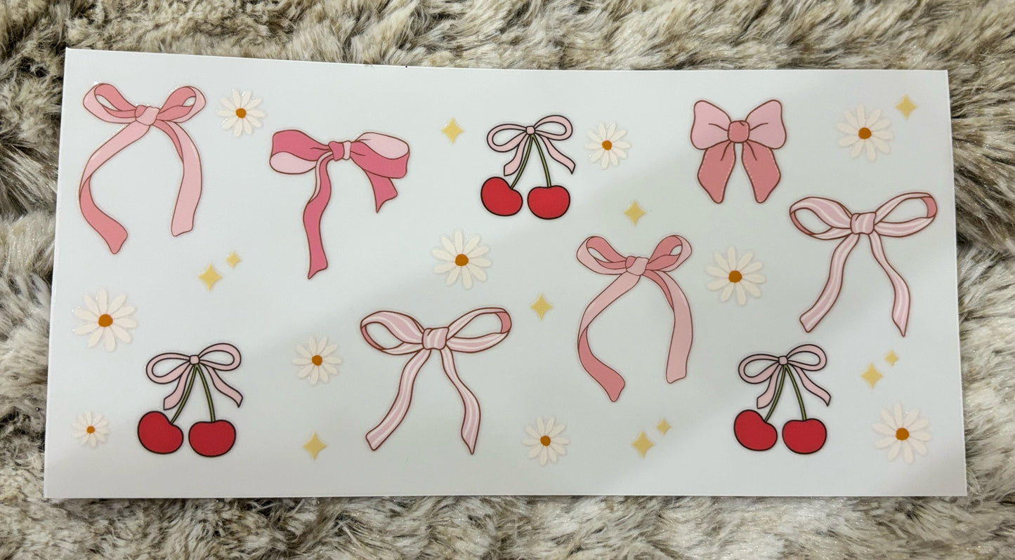 Bows and cherries 16oz decal